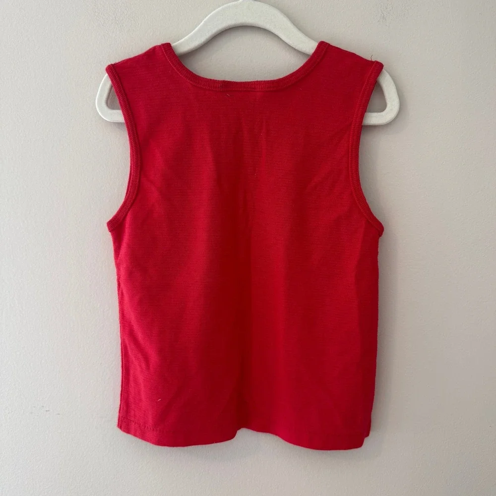Fast Moves Kids Red Dalmatian Puppy Fire Helmet Tank Top Size 4 Vintage 90s USA